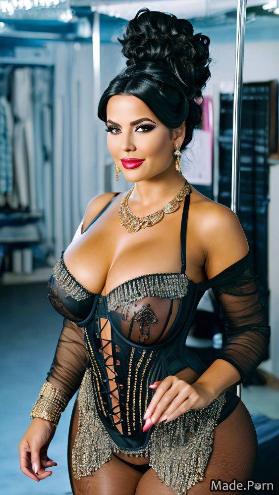Big tits bracelet black hair black necklace corset seduction AI porn - #main