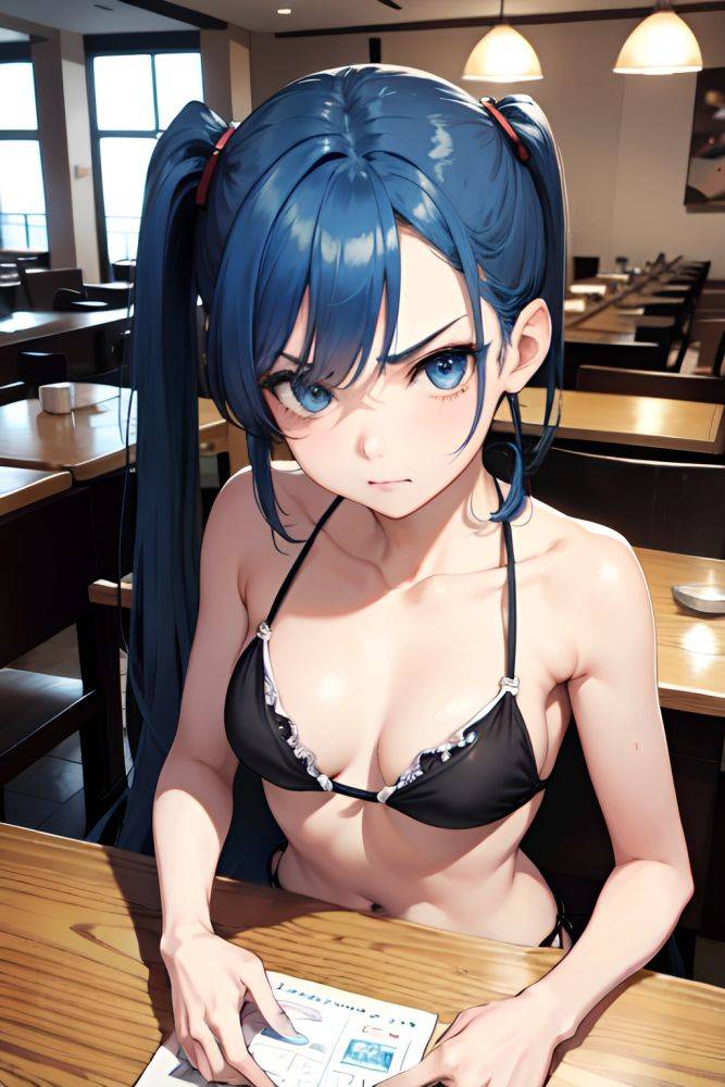 Anime Skinny Small Tits 40s Age Angry Face Blue Hair Pigtails Hair Style Light Skin Black And White Restaurant Close Up View Gaming Bikini 3690101898966112479 - AI Hentai - #main