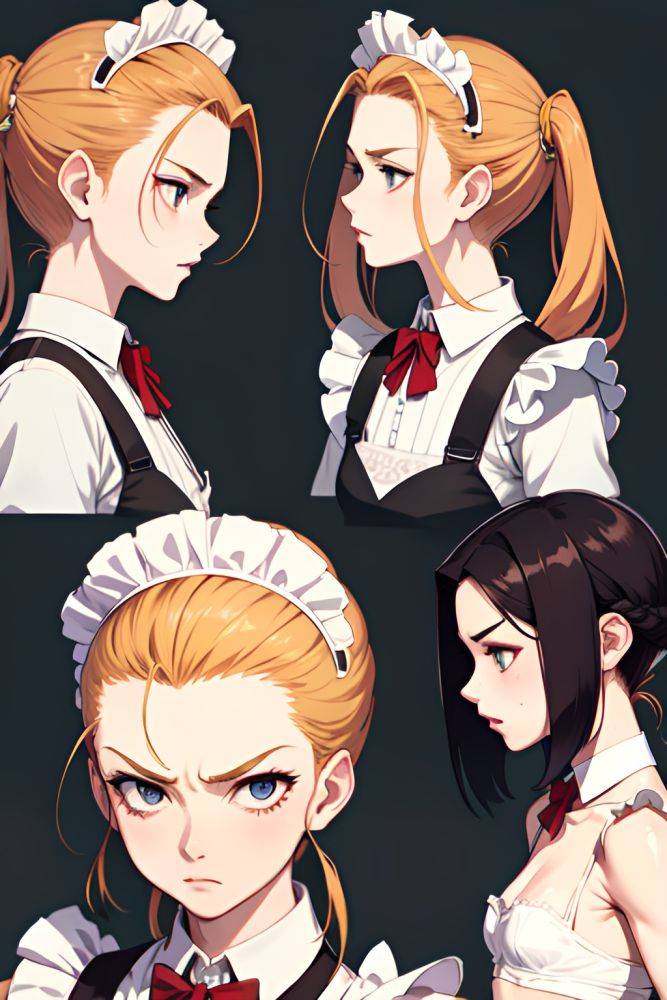 Anime Skinny Small Tits 50s Age Angry Face Ginger Slicked Hair Style Light Skin Skin Detail (beta) Wedding Side View Working Out Maid 3690140556438325950 - AI Hentai - #main