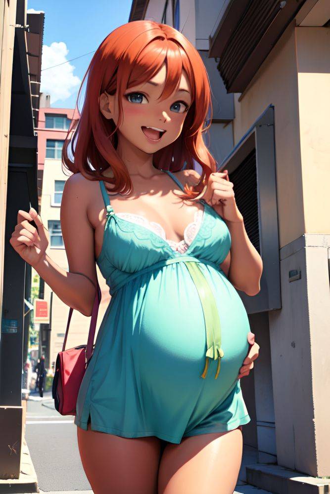 Anime Pregnant Small Tits 40s Age Laughing Face Ginger Straight Hair Style Dark Skin Crisp Anime Street Front View Eating Lingerie 3690225596173122827 - AI Hentai - #main