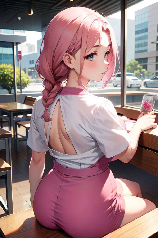 Anime Chubby Small Tits 30s Age Serious Face Pink Hair Braided Hair Style Light Skin Soft + Warm Mall Back View Straddling Teacher 3690453659557613726 - AI Hentai - #main