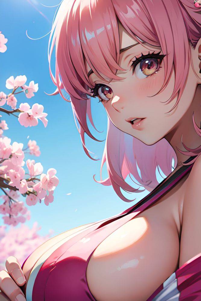 Anime Skinny Huge Boobs 50s Age Orgasm Face Pink Hair Bangs Hair Style Light Skin Watercolor Yacht Close Up View Plank Kimono 3690476849598262072 - AI Hentai - #main