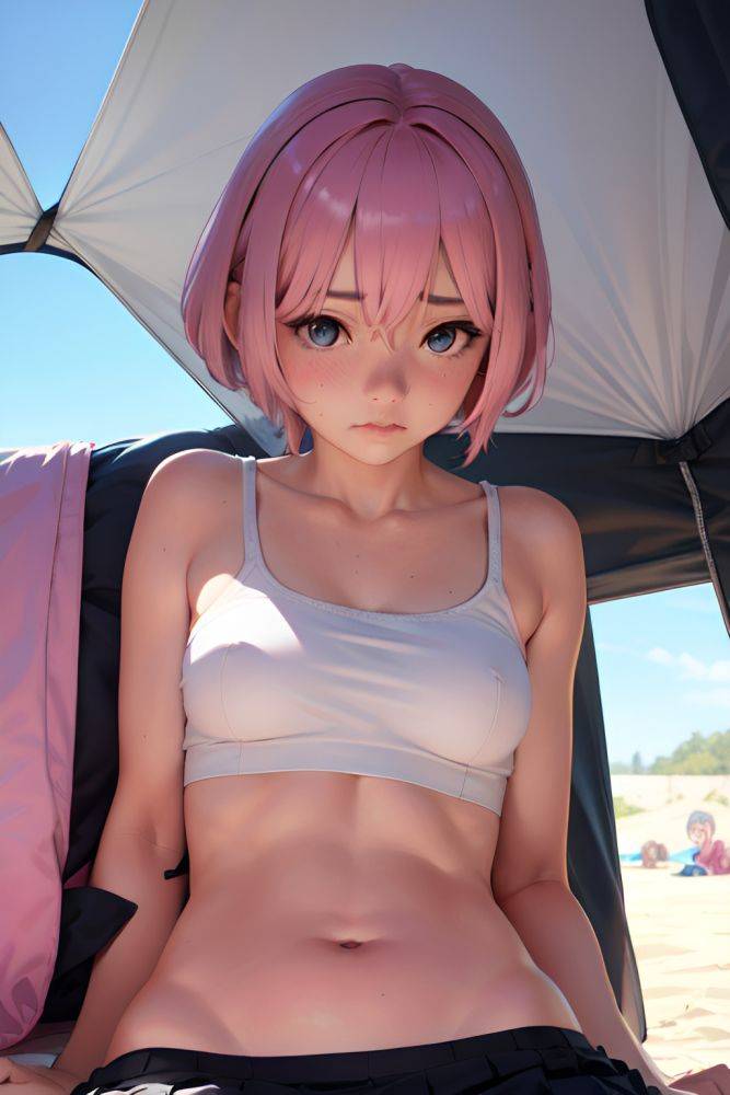 Anime Skinny Small Tits 40s Age Sad Face Pink Hair Pixie Hair Style Light Skin Soft + Warm Tent Close Up View Gaming Schoolgirl 3690639201511357741 - AI Hentai - #main