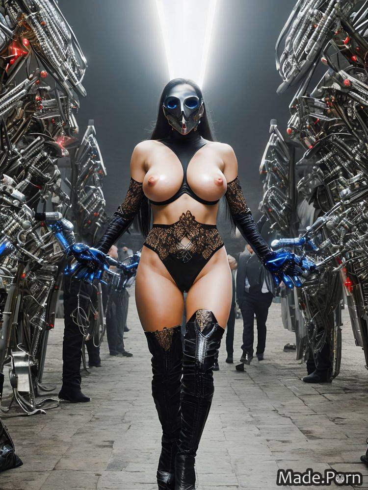 Pussy fucking bodysuit gigantic boobs metal smoking woman glitter AI porn - #main