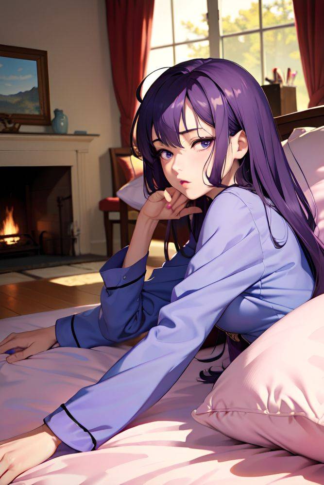 Anime Skinny Small Tits 20s Age Shocked Face Purple Hair Messy Hair Style Light Skin Vintage Lake Side View Sleeping Pajamas 3691099193132538791 - AI Hentai - #main