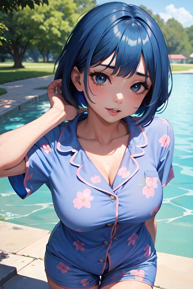 Anime Busty Small Tits 70s Age Ahegao Face Blue Hair Bobcut Hair Style Dark Skin Comic Meadow Close Up View Bathing Pajamas 3691149444250420018 - AI Hentai - #main