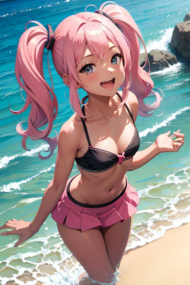 Anime Busty Small Tits 30s Age Laughing Face Pink Hair Pigtails Hair Style Dark Skin Painting Beach Front View Bathing Mini Skirt 3691706072016483707 - AI Hentai - #main