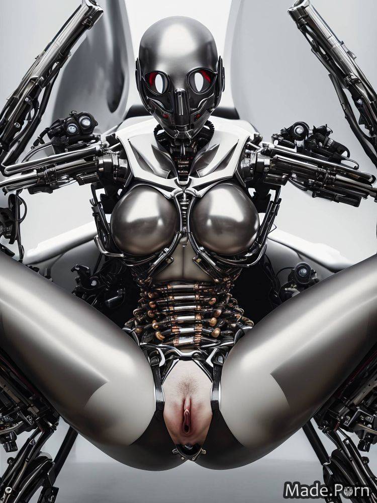 Woman sci-fi pussy licking titanium big cock spreading ass metal AI porn - #main