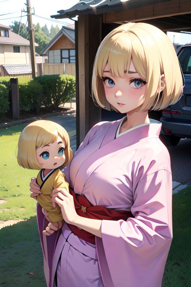 Anime Skinny Small Tits 50s Age Sad Face Blonde Bobcut Hair Style Light Skin Soft + Warm Car Front View T Pose Kimono 3691802708609661067 - AI Hentai - #main