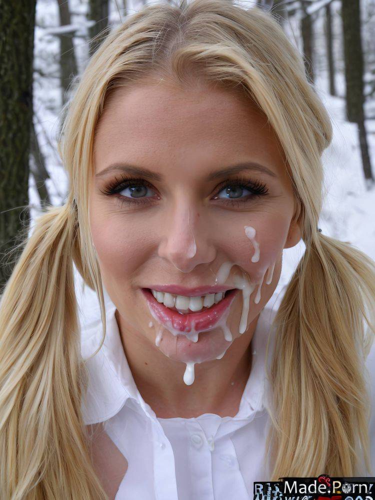 Cum on feet playful deepthroat busty pigtails scandinavian photo AI porn - #main