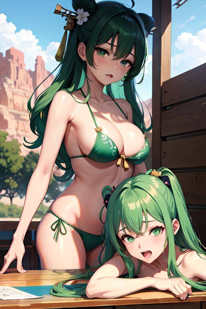 Anime Busty Small Tits 70s Age Orgasm Face Green Hair Messy Hair Style Dark Skin Soft Anime Desert Front View Working Out Geisha 3692084888135056177 - AI Hentai - #main