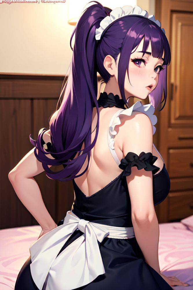 Anime Chubby Small Tits 70s Age Pouting Lips Face Purple Hair Ponytail Hair Style Light Skin Dark Fantasy Party Back View Cumshot Maid 3692328409999689831 - AI Hentai - #main