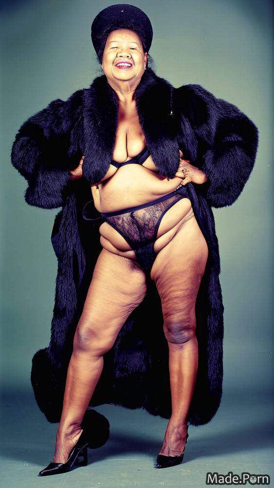 Pov thick thighs hairy jacket black vintage fur AI porn - #main