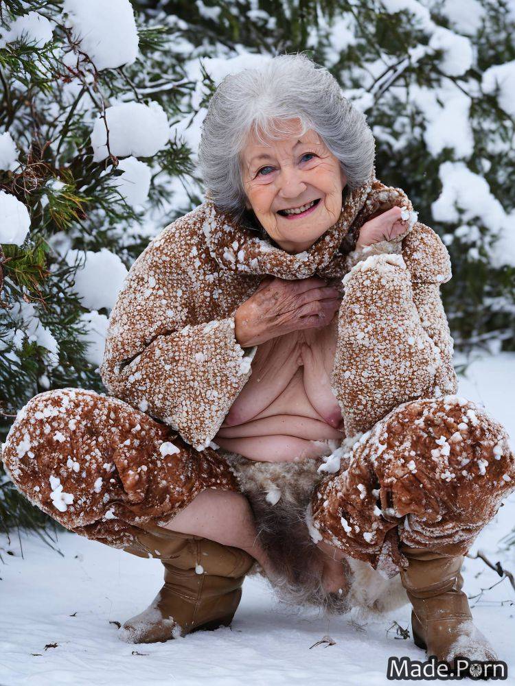 Spreading legs woman snow smile eskimo photo fairer skin AI porn - #main