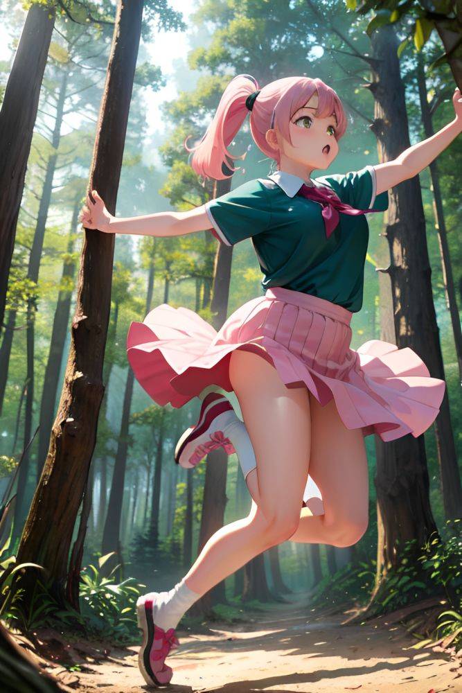 Anime Chubby Small Tits 70s Age Angry Face Pink Hair Ponytail Hair Style Light Skin Painting Forest Front View Jumping Schoolgirl 3688401094680456439 - AI Hentai - #main