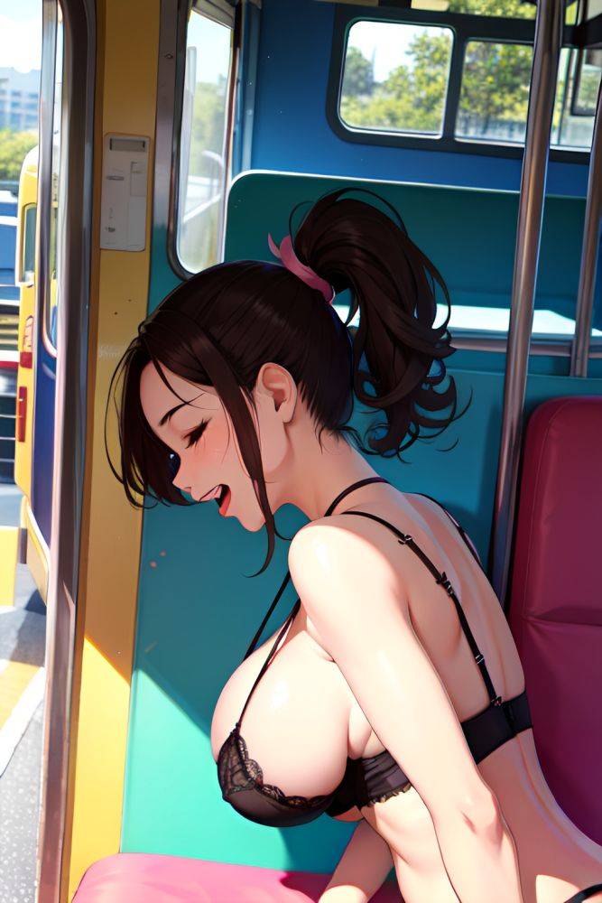 Anime Skinny Huge Boobs 80s Age Laughing Face Brunette Ponytail Hair Style Light Skin Soft Anime Bus Back View Sleeping Lingerie 3688412691092259408 - AI Hentai - #main