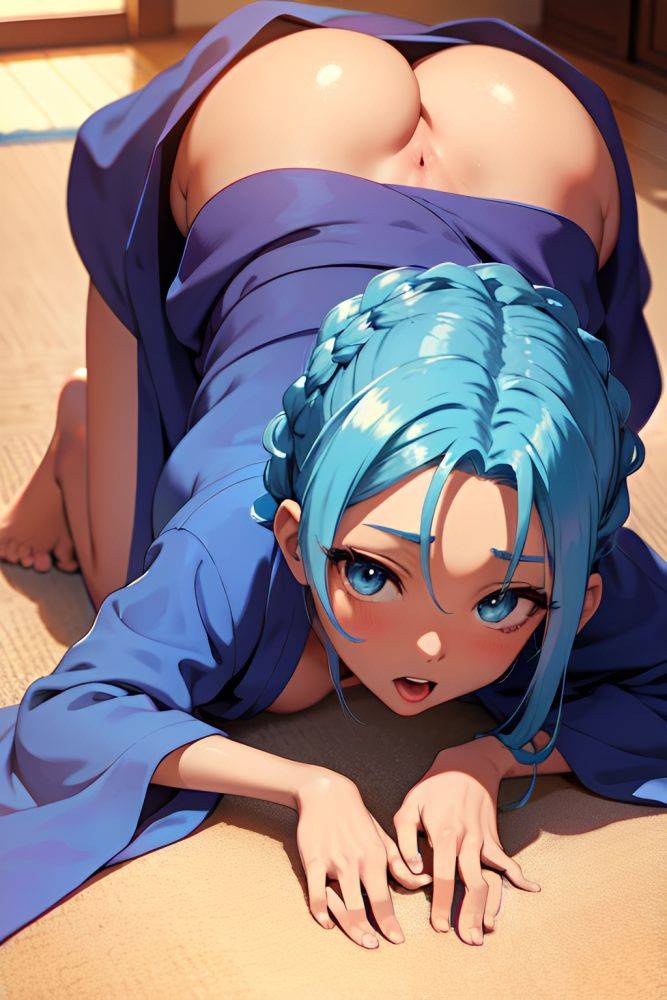 Anime Skinny Small Tits 40s Age Orgasm Face Blue Hair Braided Hair Style Dark Skin Warm Anime Desert Back View Bending Over Bathrobe 3688493865974994622 - AI Hentai - #main