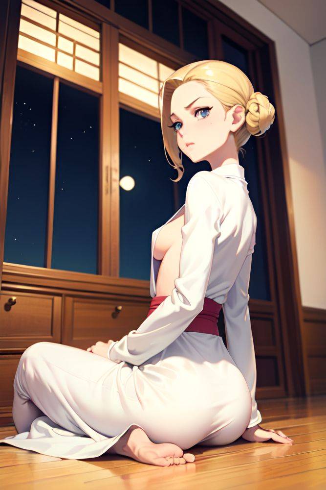 Anime Skinny Small Tits 40s Age Sad Face Blonde Slicked Hair Style Light Skin Vintage Moon Back View Straddling Bathrobe 3688501596744524619 - AI Hentai - #main