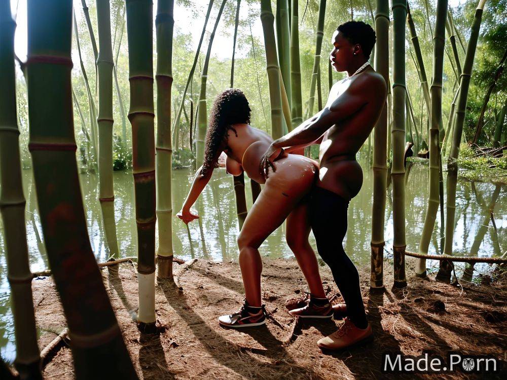 Cuckold athlete bamboo forest pink tanned skin nipples tan lines AI porn - #main