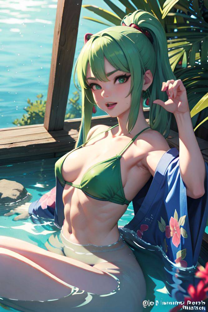 Anime Muscular Small Tits 50s Age Ahegao Face Green Hair Straight Hair Style Light Skin 3d Underwater Front View Gaming Kimono 3688872679311926919 - AI Hentai - #main