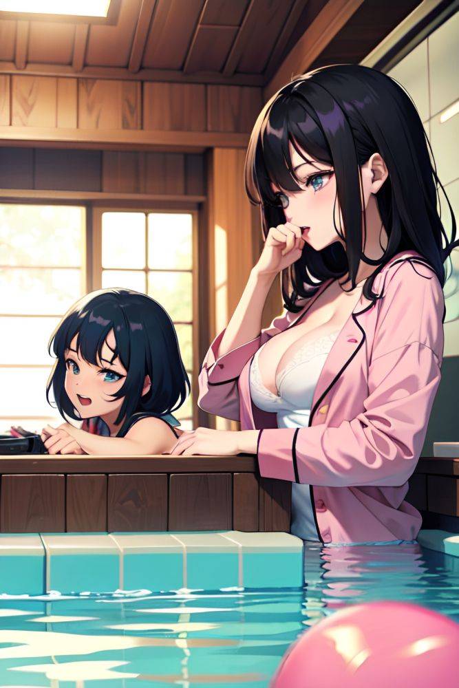 Anime Busty Small Tits 60s Age Ahegao Face Black Hair Messy Hair Style Light Skin Warm Anime Pool Side View Gaming Pajamas 3689073686549813083 - AI Hentai - #main