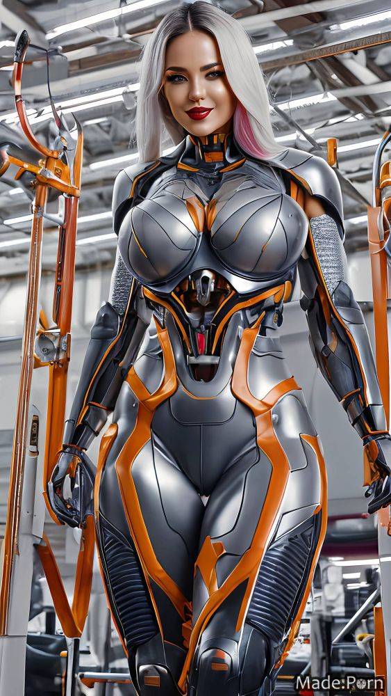 Busty huge boobs gigantic boobs robot gold titanium fantasy armor AI porn - #main