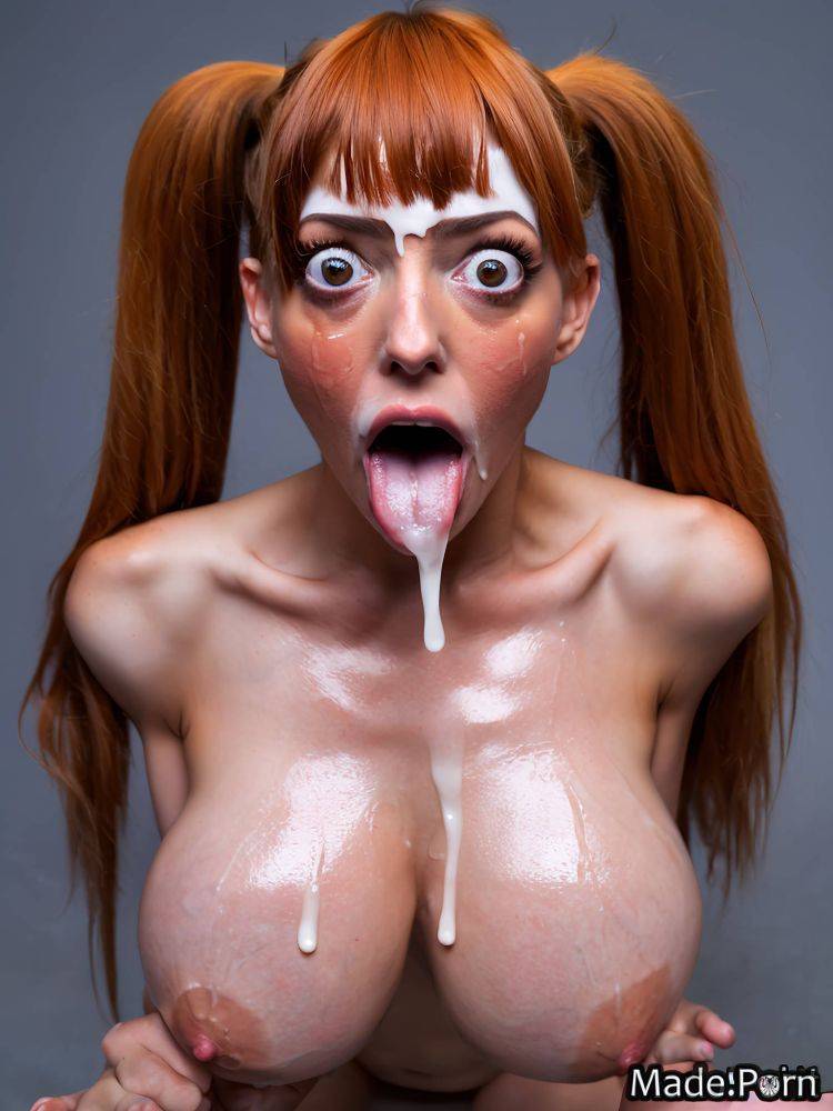 30 bodypaint goblin ginger open mouth push-up bra topless AI porn - #main