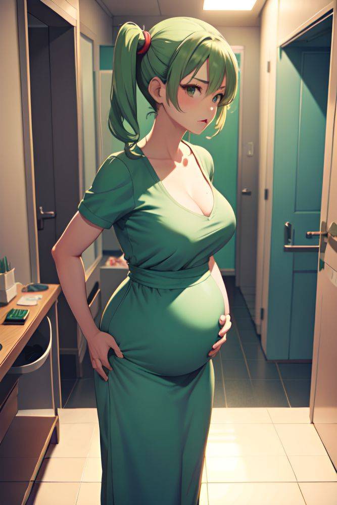 Anime Pregnant Small Tits 30s Age Serious Face Green Hair Pigtails Hair Style Light Skin Film Photo Changing Room Back View Gaming Nurse 3696410348433457928 - AI Hentai - #main