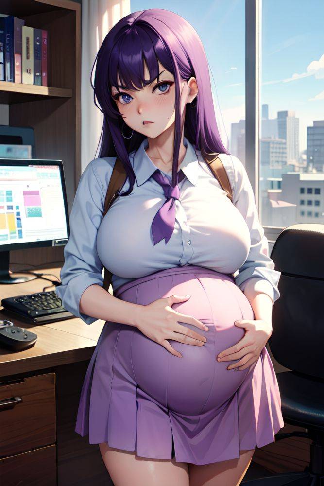 Anime Pregnant Small Tits 70s Age Angry Face Purple Hair Bangs Hair Style Light Skin Watercolor Office Front View Gaming Schoolgirl 3696657738551459578 - AI Hentai - #main