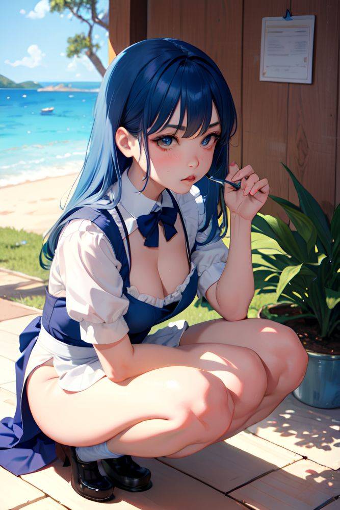 Anime Busty Small Tits 70s Age Pouting Lips Face Blue Hair Straight Hair Style Light Skin Painting Underwater Side View Squatting Maid 3696711856335076634 - AI Hentai - #main