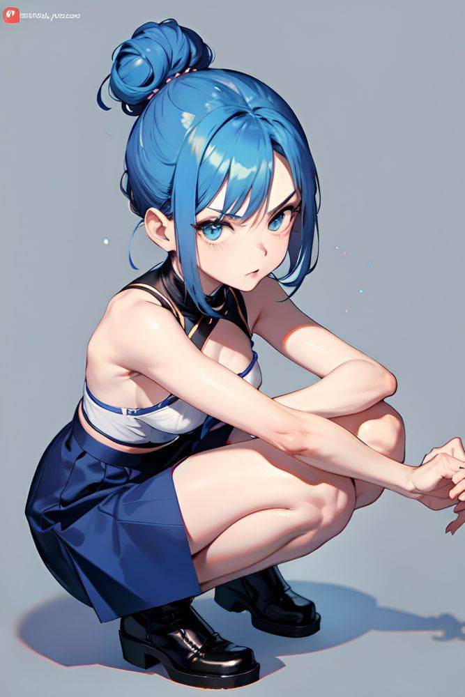 Anime Skinny Small Tits 60s Age Angry Face Blue Hair Hair Bun Hair Style Light Skin Dark Fantasy Moon Close Up View Squatting Mini Skirt 3696727407216523162 - AI Hentai - #main