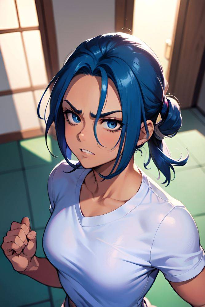 Anime Muscular Small Tits 30s Age Angry Face Blue Hair Slicked Hair Style Dark Skin Dark Fantasy Prison Front View Yoga Nurse 3697202769905226368 - AI Hentai - #main