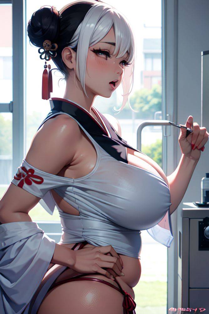 Anime Chubby Huge Boobs 40s Age Ahegao Face White Hair Hair Bun Hair Style Dark Skin Vintage Hospital Back View Cumshot Geisha 3697218229793879154 - AI Hentai - #main