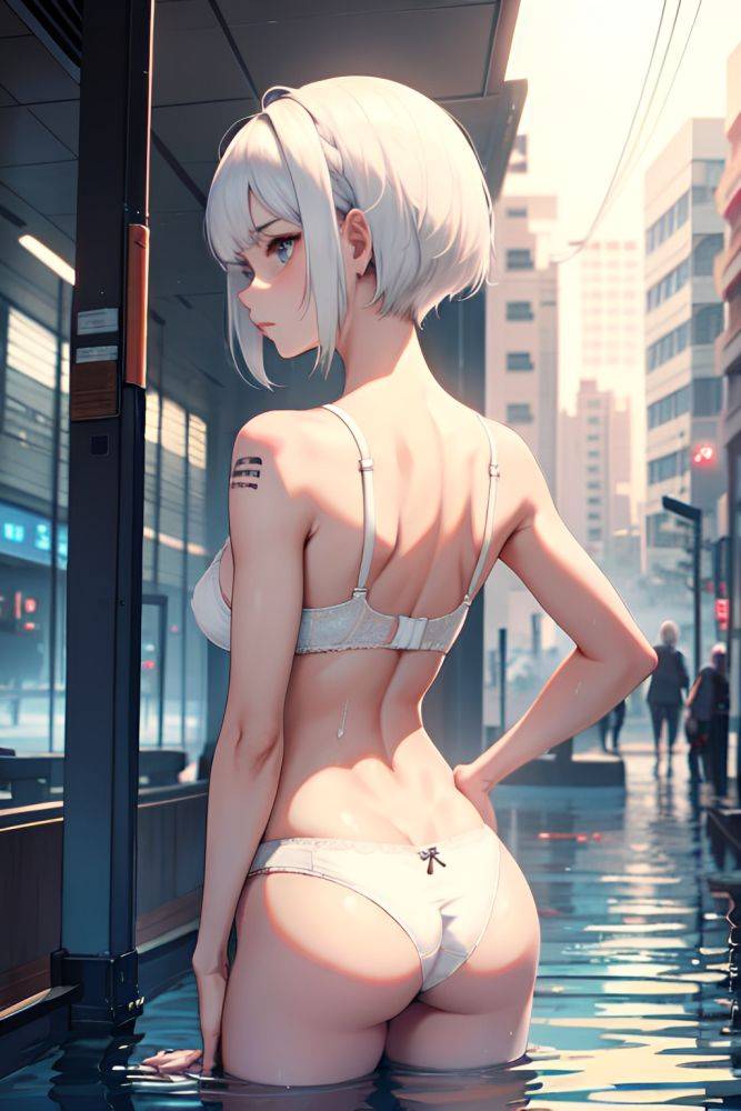 Anime Skinny Small Tits 20s Age Sad Face White Hair Bangs Hair Style Light Skin Cyberpunk Hospital Back View Bathing Bra 3697419237342656369 - AI Hentai - #main