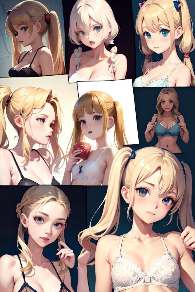 Anime Skinny Small Tits 50s Age Shocked Face Blonde Pigtails Hair Style Light Skin Skin Detail (beta) Church Side View Eating Lingerie 3697763264225503868 - AI Hentai - #main