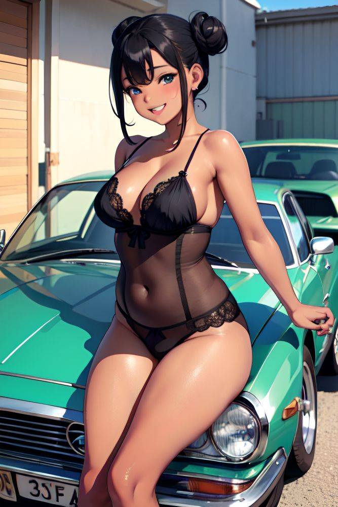 Anime Chubby Small Tits 18 Age Happy Face Black Hair Hair Bun Hair Style Dark Skin Vintage Car Front View Cumshot Lingerie 3697883093821652638 - AI Hentai - #main