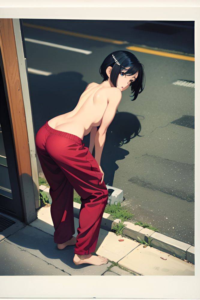 Anime Skinny Small Tits 40s Age Sad Face Black Hair Pixie Hair Style Dark Skin Film Photo Street Back View Bending Over Pajamas 3698014519821838673 - AI Hentai - #main