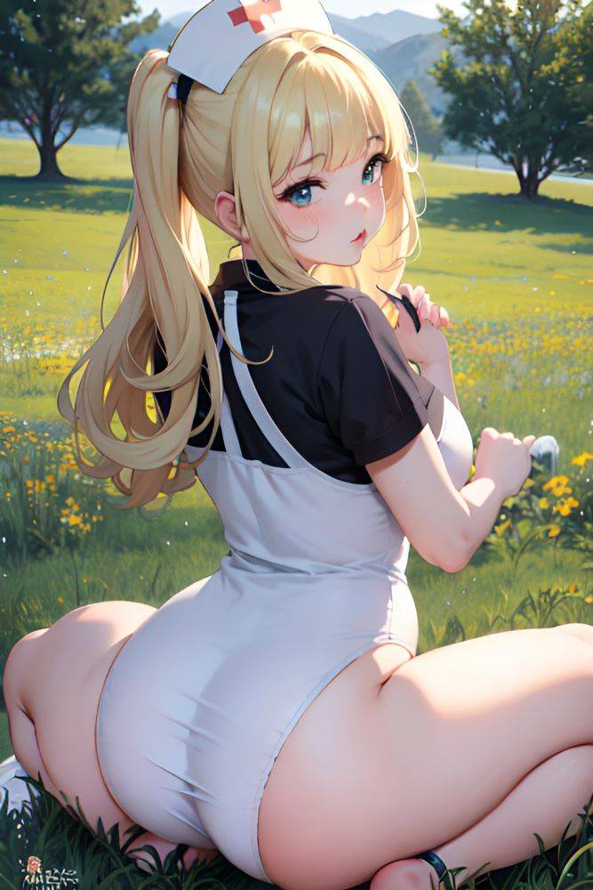 Anime Chubby Small Tits 60s Age Pouting Lips Face Blonde Bangs Hair Style Light Skin Black And White Meadow Back View Spreading Legs Nurse 3698122752998395605 - AI Hentai - #main