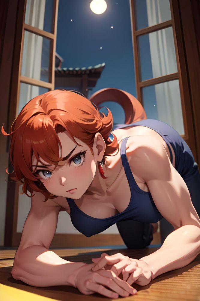 Anime Muscular Small Tits 50s Age Serious Face Ginger Pixie Hair Style Dark Skin Warm Anime Moon Close Up View Bending Over Teacher 3698300564637955545 - AI Hentai - #main