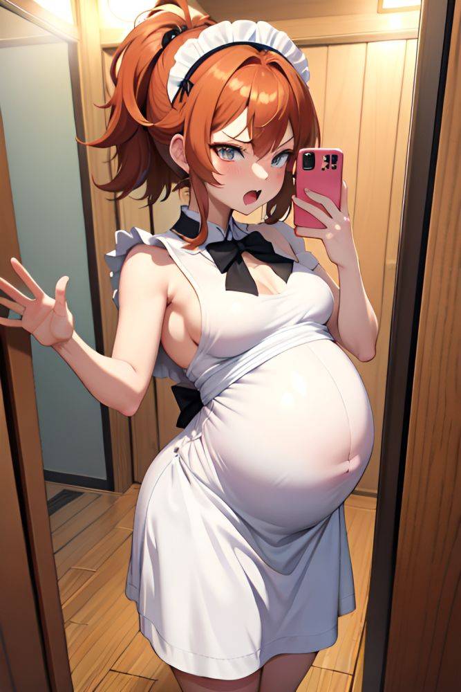 Anime Pregnant Small Tits 20s Age Angry Face Ginger Messy Hair Style Light Skin Mirror Selfie Sauna Side View T Pose Maid 3698385609293743011 - AI Hentai - #main