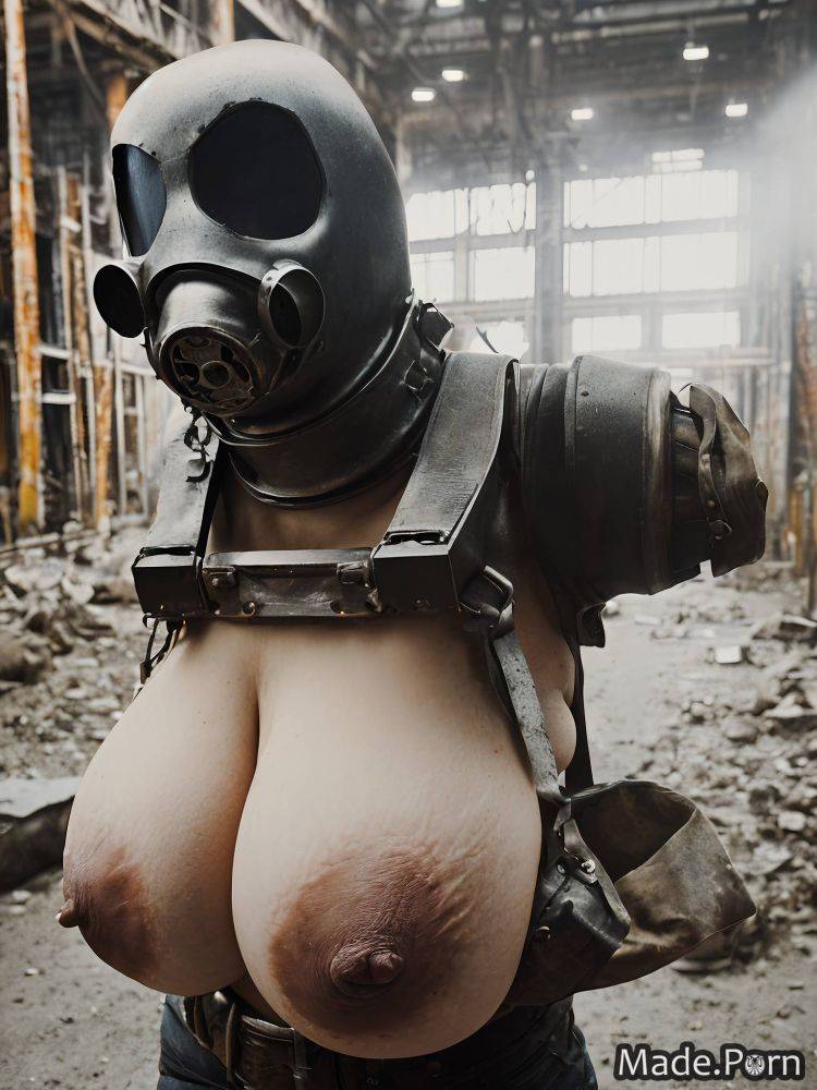 Industry factory hairy 60 thick thighs big hips medium shot gas mask AI porn - #main