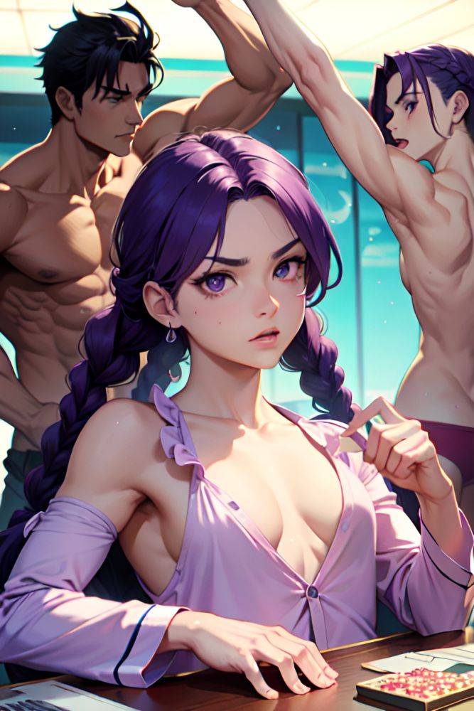 Anime Muscular Small Tits 20s Age Serious Face Purple Hair Braided Hair Style Light Skin Comic Casino Close Up View Spreading Legs Pajamas 3698424259697025926 - AI Hentai - #main