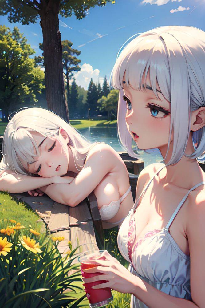 Anime Busty Small Tits 50s Age Shocked Face White Hair Bangs Hair Style Light Skin Vintage Meadow Side View Sleeping Lingerie 3698640725636006087 - AI Hentai - #main