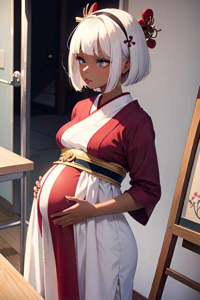 Anime Pregnant Small Tits 18 Age Pouting Lips Face White Hair Bobcut Hair Style Dark Skin Painting Hospital Side View T Pose Geisha 3698644589901748299 - AI Hentai - #main