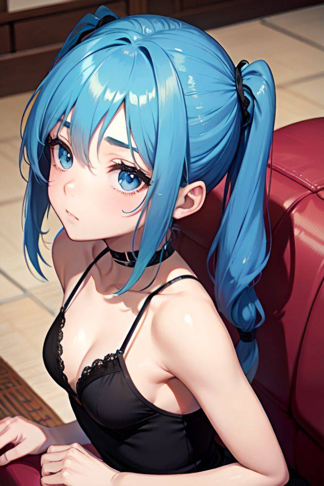 Anime Skinny Small Tits 20s Age Sad Face Blue Hair Pigtails Hair Style Light Skin Crisp Anime Couch Close Up View Massage Goth 3698578876901680208 - AI Hentai - #main