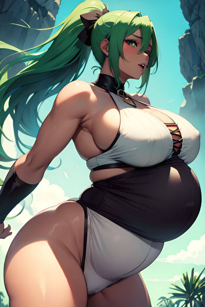 Anime Pregnant Huge Boobs 30s Age Orgasm Face Green Hair Ponytail Hair Style Dark Skin Dark Fantasy Club Side View Jumping Goth 3698667782129650274 - AI Hentai - #main