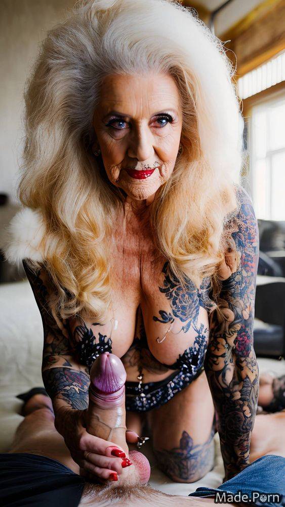 Long hair portrait wild afro tattoos caucasian piercing slutty AI porn - #main