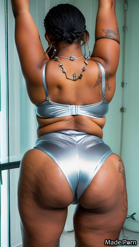 Silver woman bbw babe looking back bare shoulders earrings AI porn - #main