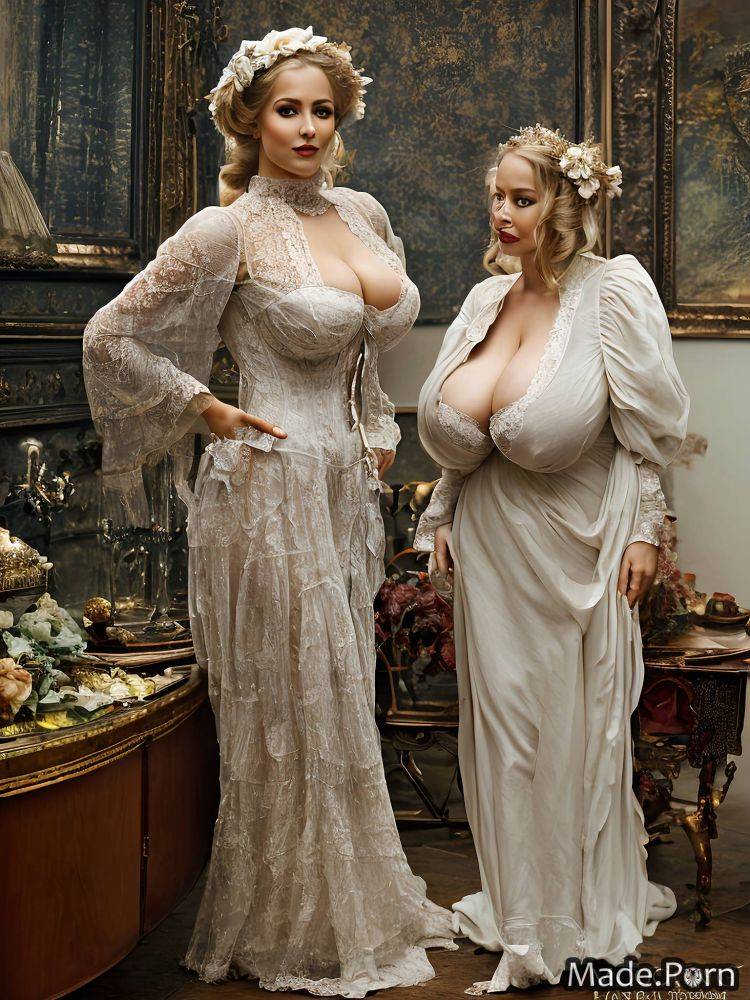 Victorian wife partially nude natural tits standing saggy tits 20 AI porn - #main