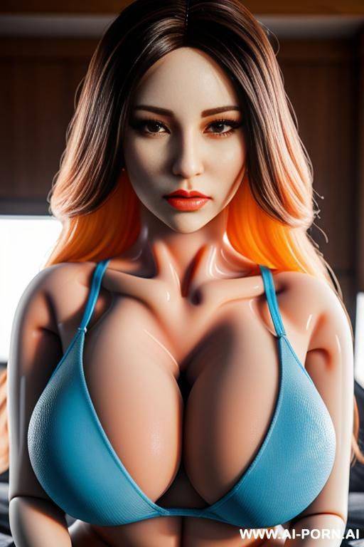 thick silicone sex doll, giant tits, hyper realistic, seductive face - #main